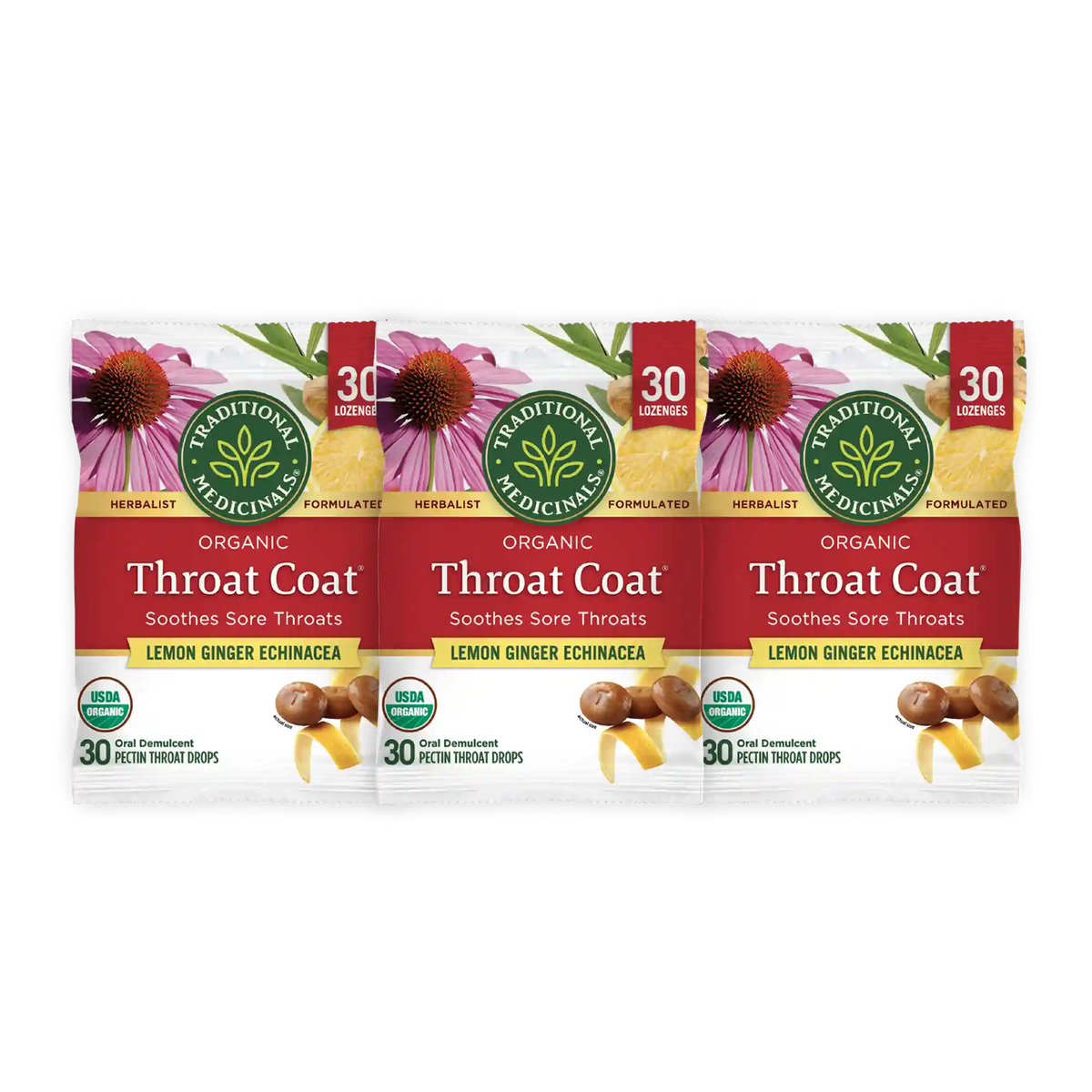 Throat Coat® Lemon Ginger Echinacea Lozenges, 30ct